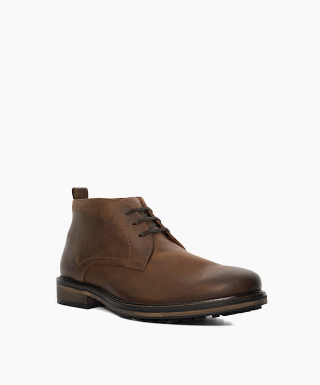 Dune London Charleys - Brown Leather Chukka Boots