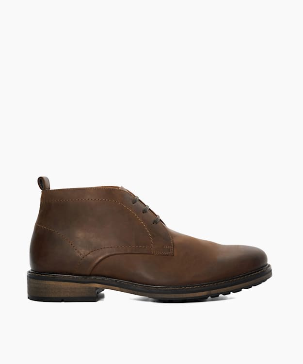 dune london Charleys - Brown Leather Chukka Boots