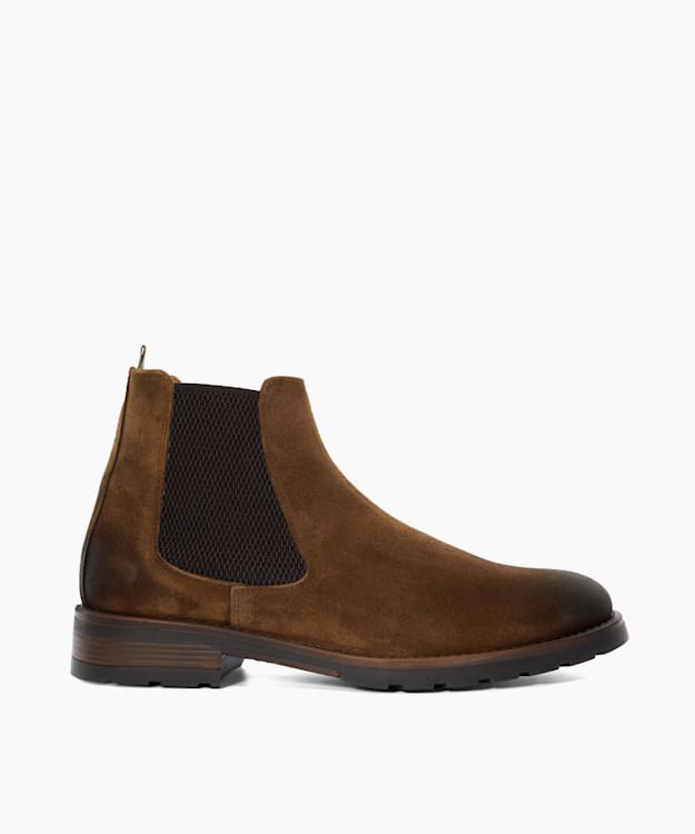 dune london Chelty - Tan Brushed Suede Chelsea Boots