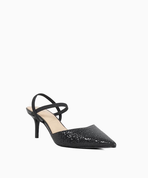 Dune London Classical - Black Stiletto Heeled Courts