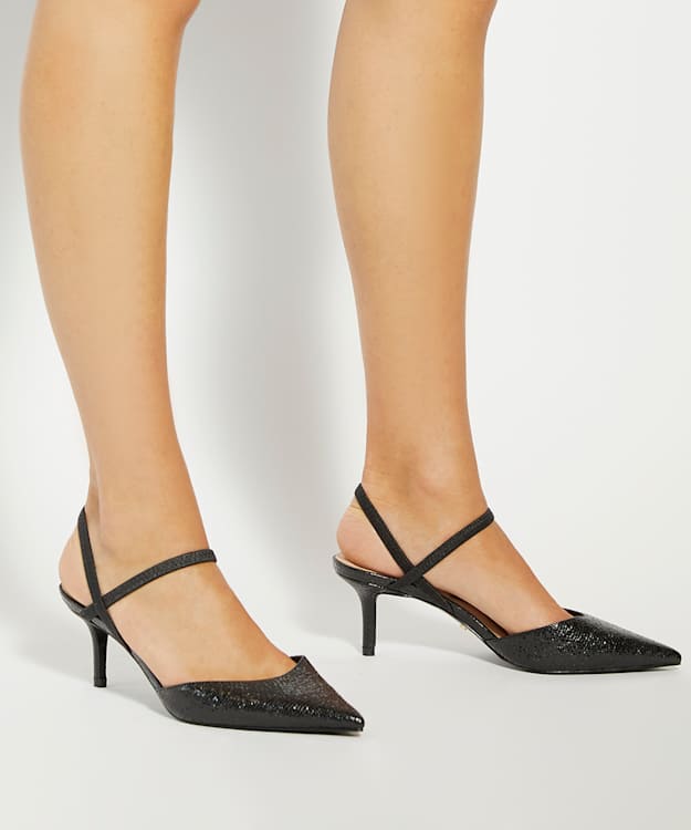 Dune London Classical - Black Stiletto Heeled Courts