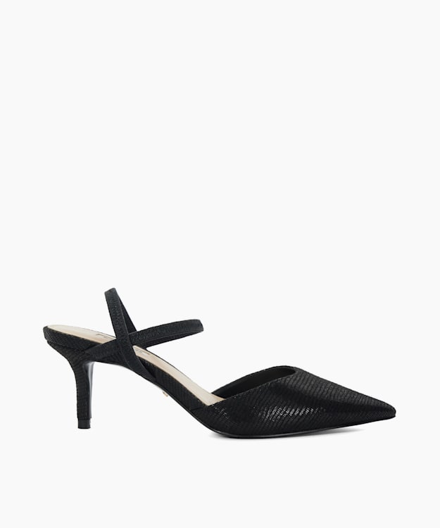 dune london Classical - Black Stiletto Heeled Courts
