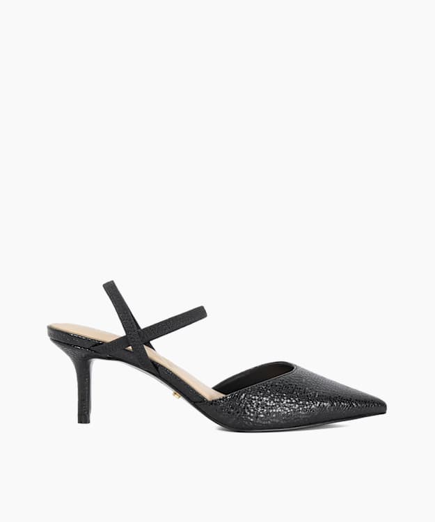dune london Classical - Black Stiletto Heeled Courts