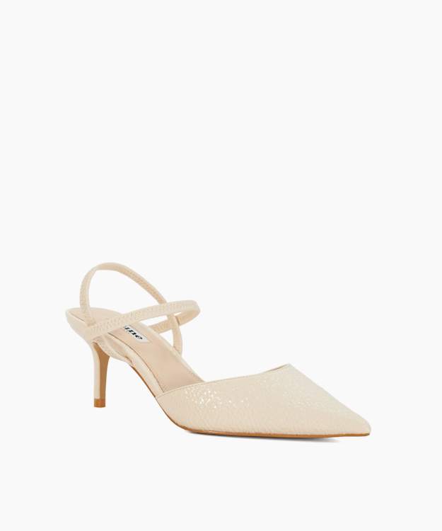 Dune London Classical - Ecru Stiletto Heeled Courts