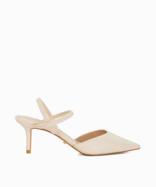 dune london Classical - Ecru Stiletto Heeled Courts