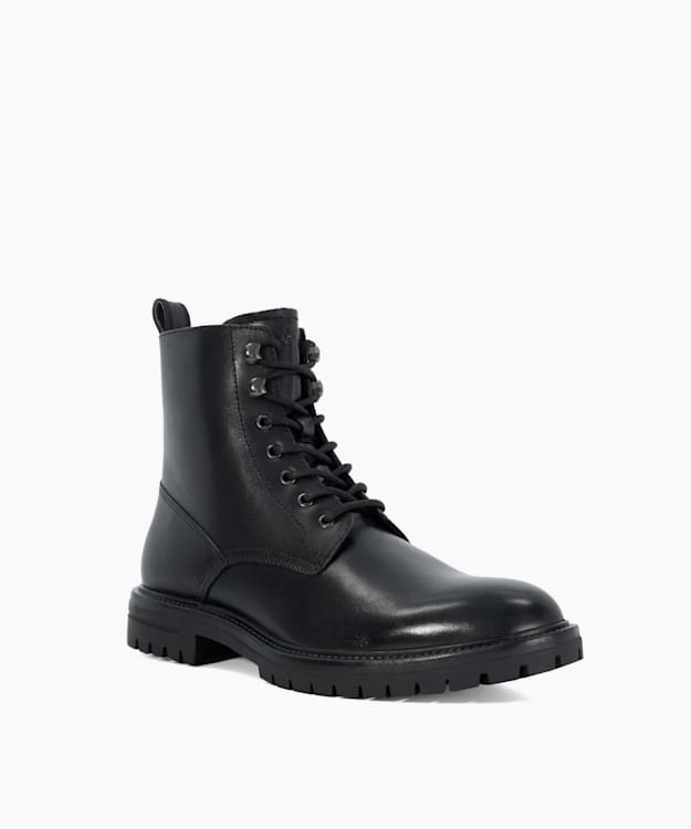 Dune London Cohen - Black Chunky Lace Up Boots