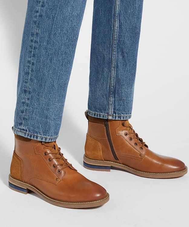 Dune London Colton - Tan Lace Up Hiker Boot