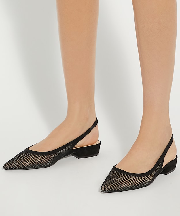 Dune London Connolly - Black Slingback Mesh Shoes