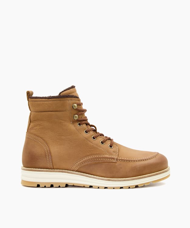 dune london Crannes - Tan Casual Lace Up Hiker Boots