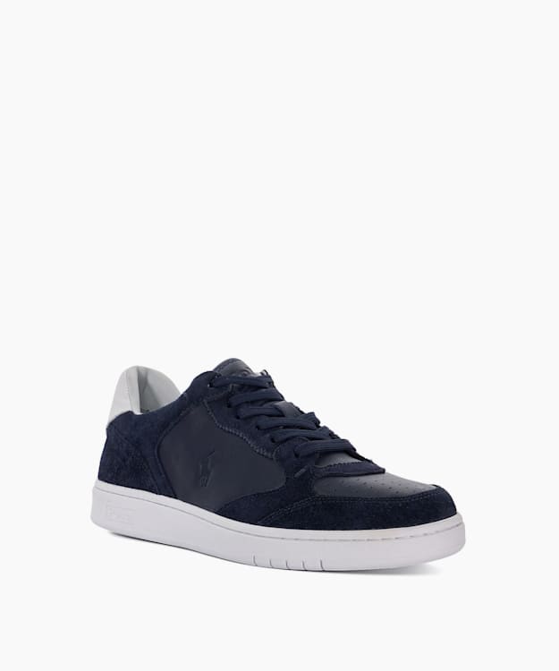 Dune London Crt Lux - Navy Two-Tone Lace-Up Trainers