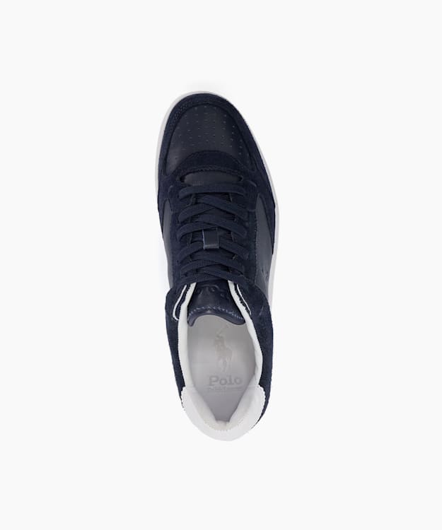 Dune London Crt Lux - Navy Two-Tone Lace-Up Trainers