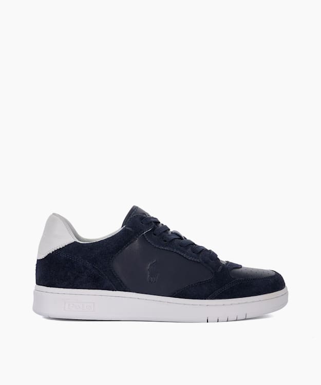 dune london Crt Lux - Navy Two-Tone Lace-Up Trainers