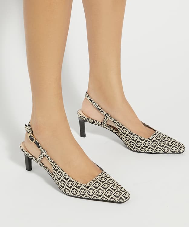 Dune London Dancing - Black Slingback Court Shoes