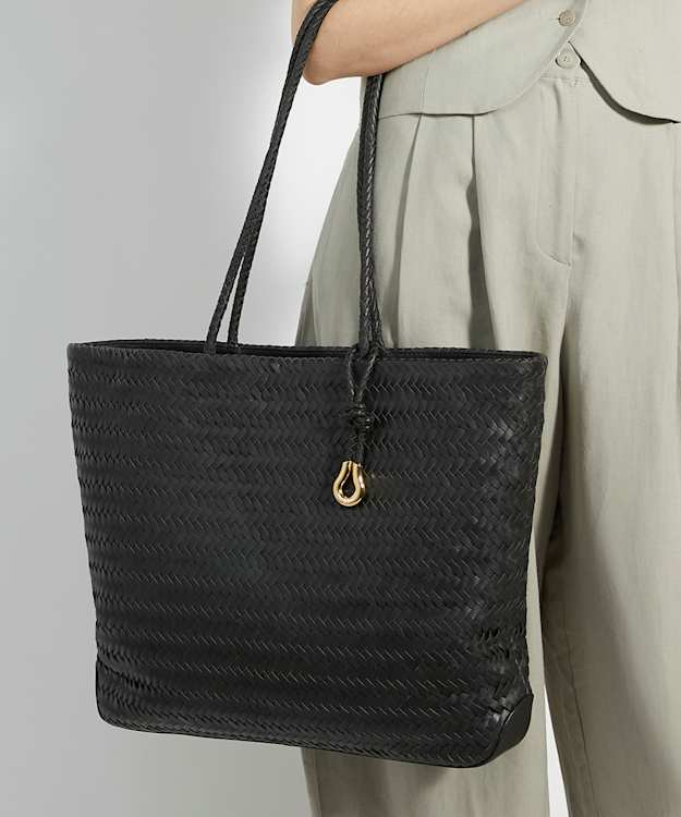 Dune London Daxon - Black Textured Leather Tote Bag