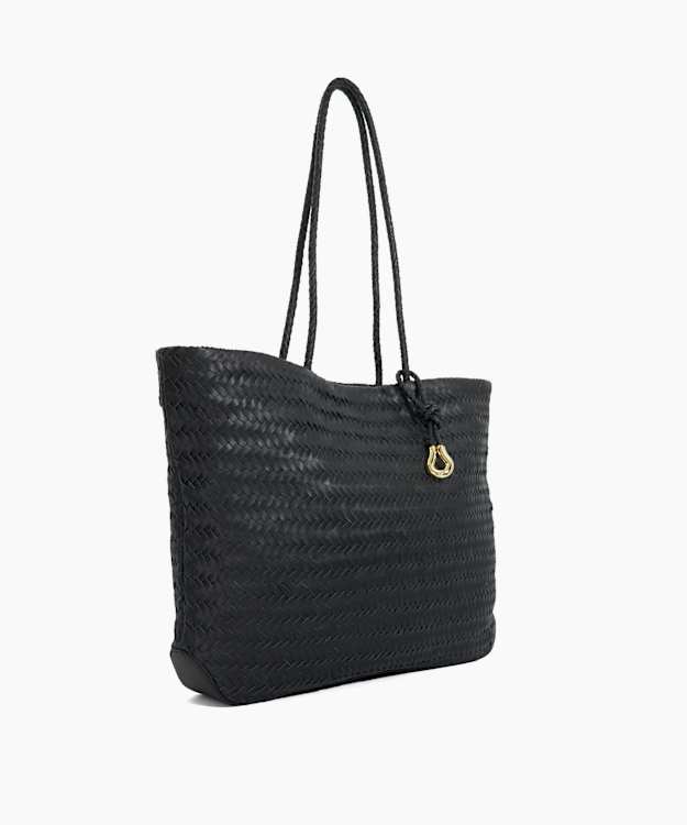 Dune London Daxon - Black Textured Leather Tote Bag