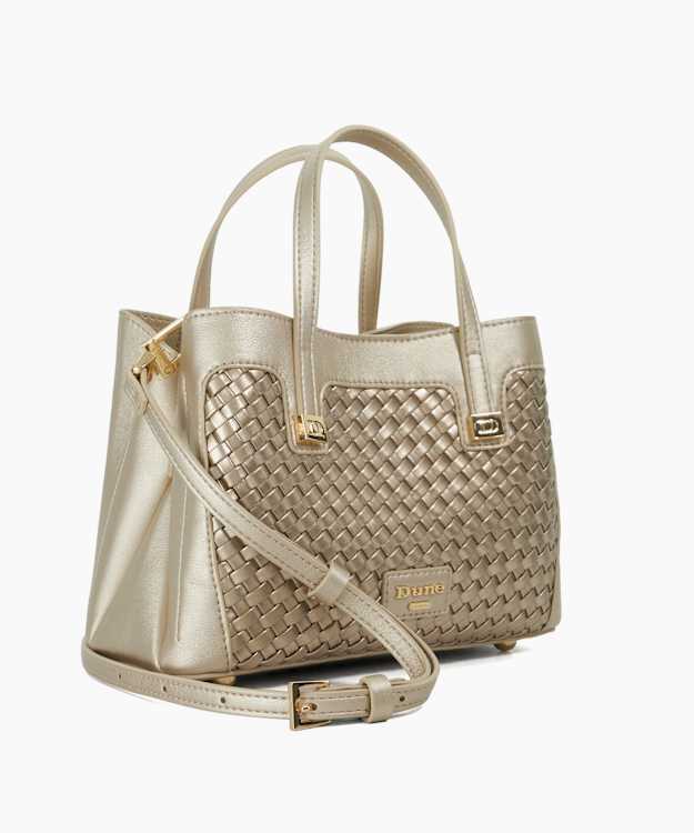 Dune London Deavie - Gold Woven Detail Tote Bag