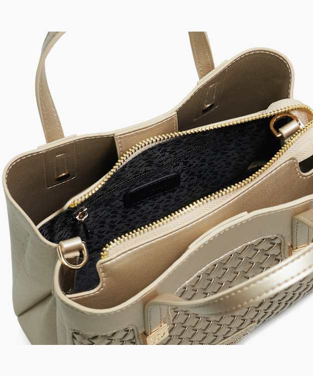 Dune London Deavie - Gold Woven Detail Tote Bag