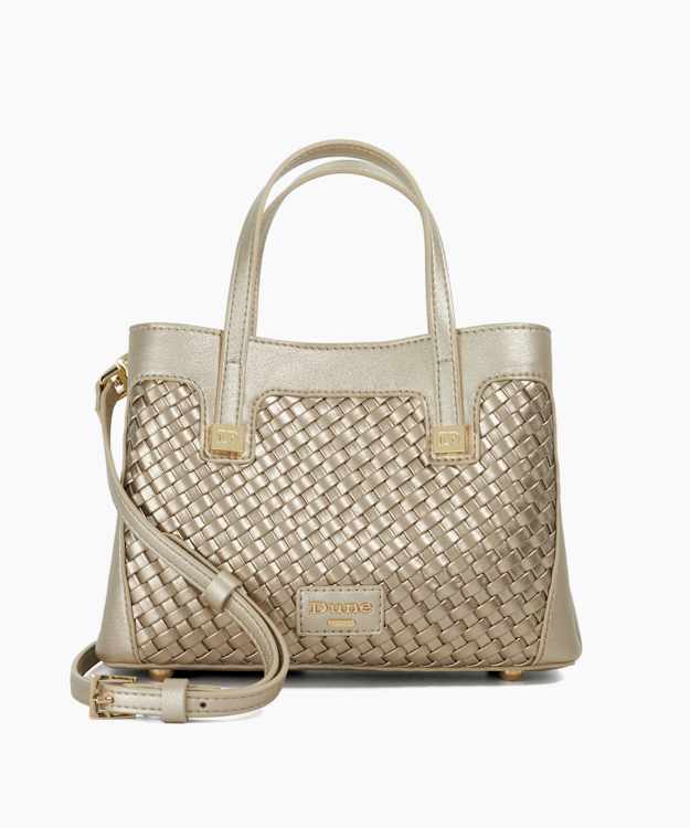 dune london Deavie - Gold Woven Detail Tote Bag