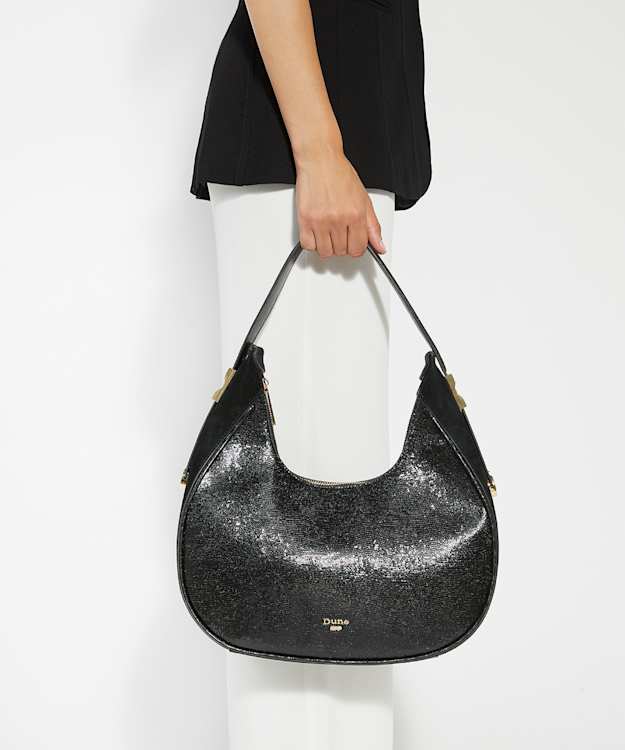 Dune London Dedicated - Black Scoop Shoulder Bag