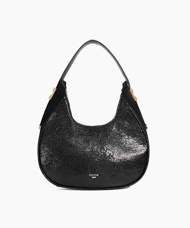 dune london Dedicated - Black Scoop Shoulder Bag