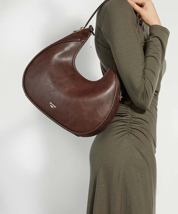 Dune London Dedicated - Brown Scoop Shoulder Bag