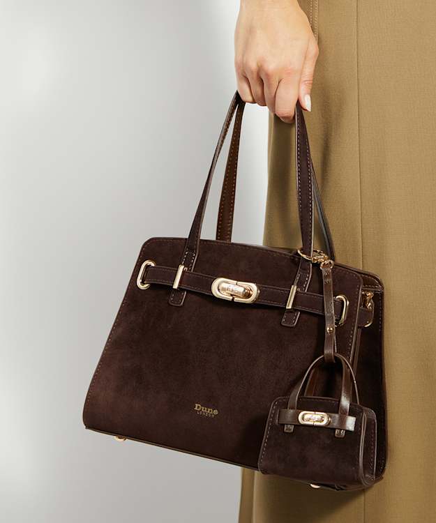 Dune London Define Xs - Brown Mini Suede Bag Charm