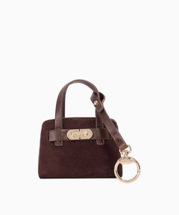 dune london Define Xs - Brown Mini Suede Bag Charm