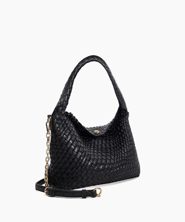 Dune London Deliberate - Black Woven Shoulder Bag