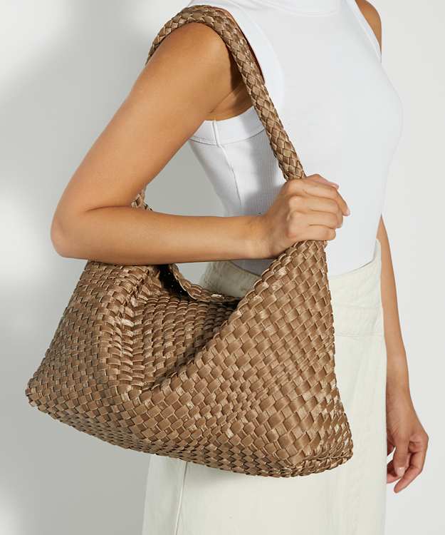 Dune London Deliberate L - Bronze Woven Shoulder Bag