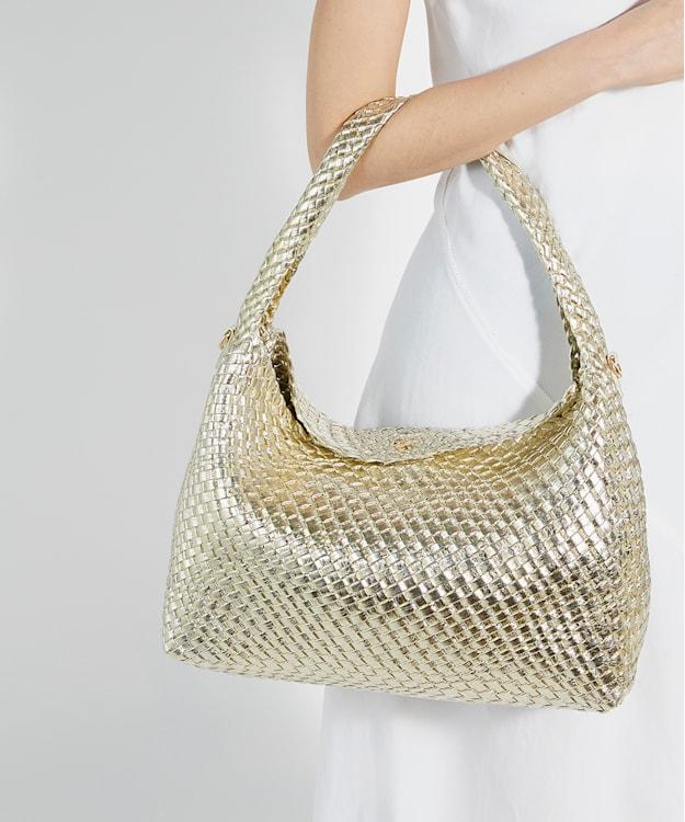 Dune London Deliberate L - Gold Woven Shoulder Bag