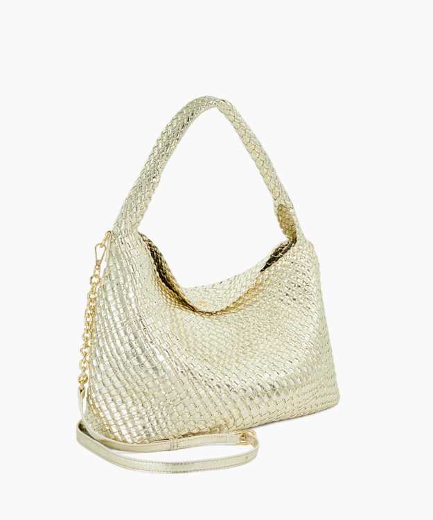 Dune London Deliberate L - Gold Woven Shoulder Bag