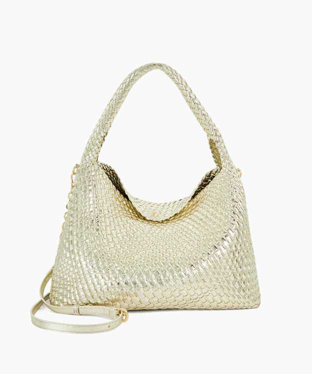 dune london Deliberate L - Gold Woven Shoulder Bag