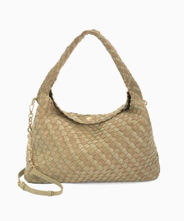 dune london Deliberate L - Sage Woven Shoulder Bag