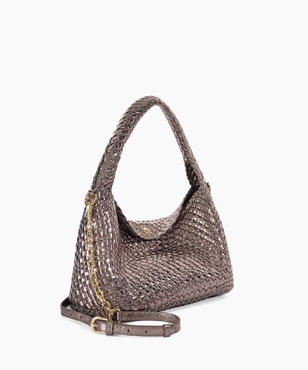 Dune London Deliberate - Pewter Woven Shoulder Bag