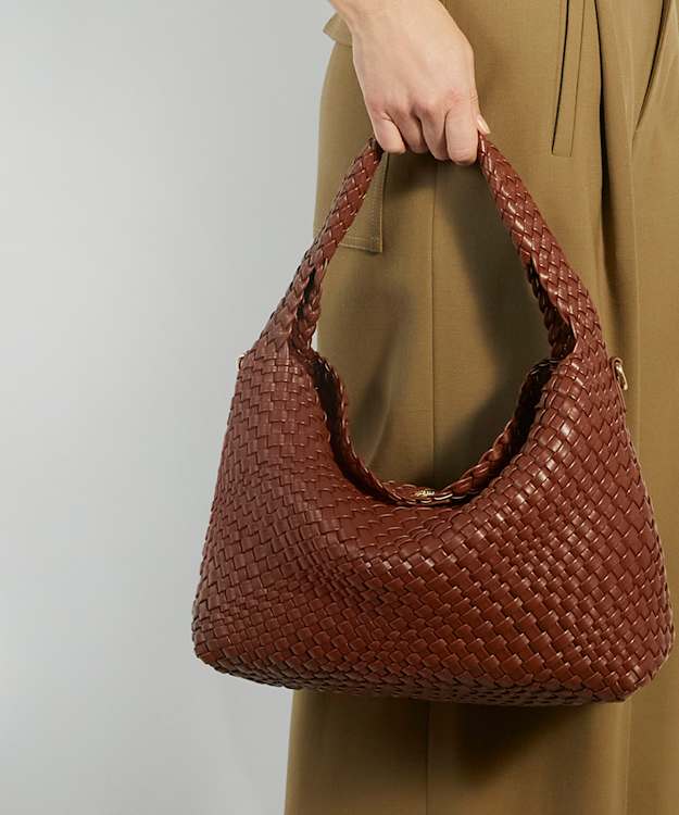 Dune London Deliberate - Tan Woven Shoulder Bag