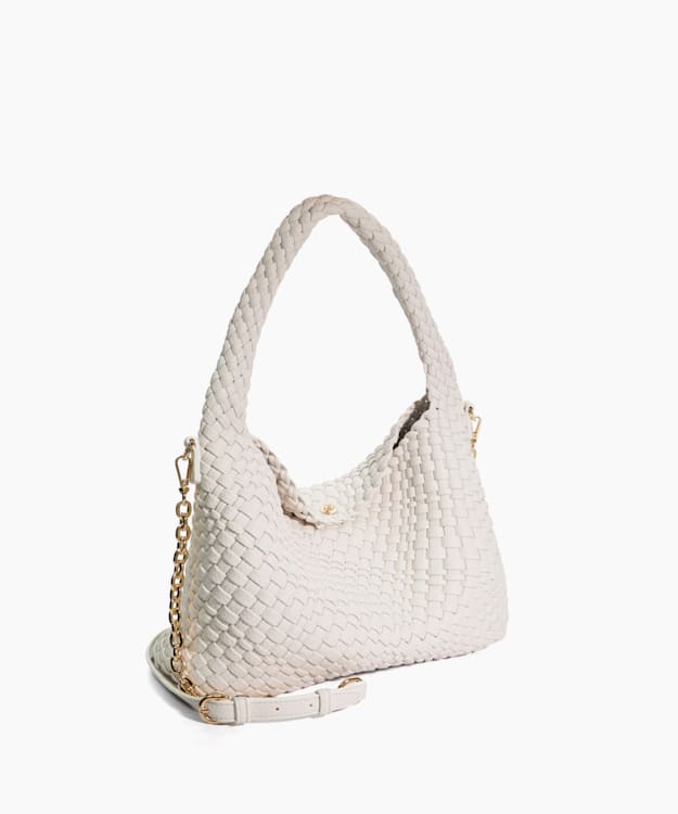 Dune London Deliberate - White Woven Shoulder Bag