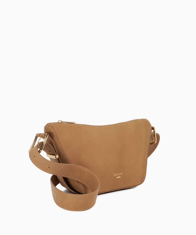 Dune London Delicately - Sand Suede Shoulder Bag