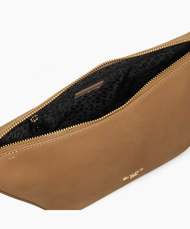 Dune London Delicately - Sand Suede Shoulder Bag