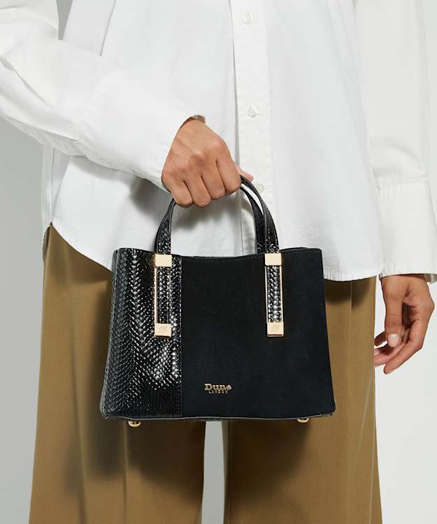 Dune London Dinkydorry - Black Textured Tote Bag