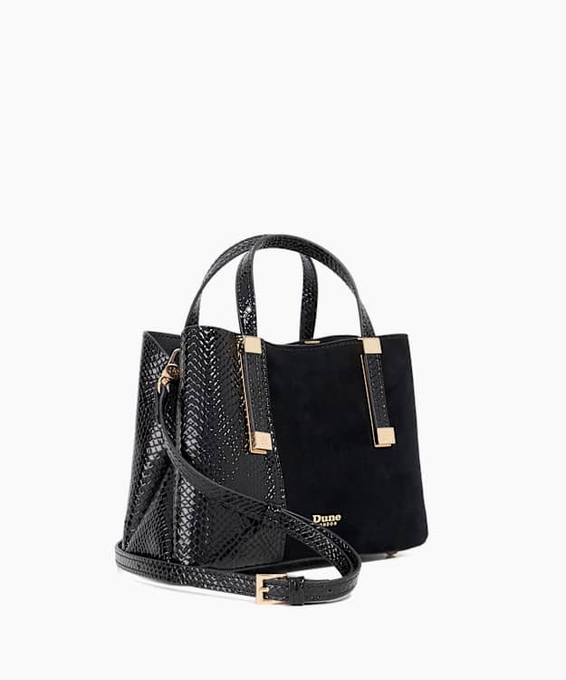 Dune London Dinkydorry - Black Textured Tote Bag