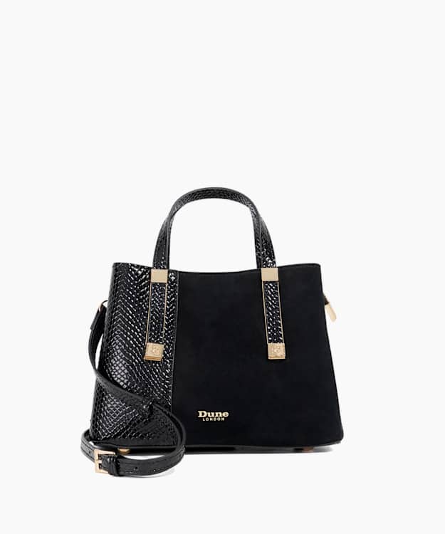 dune london Dinkydorry - Black Textured Tote Bag