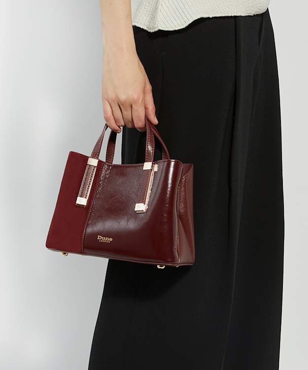 Dune London Dinkydorry - Burgundy Textured Tote Bag