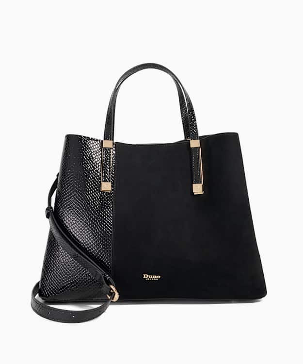 dune london Dorry - Black Textured Tote Bag
