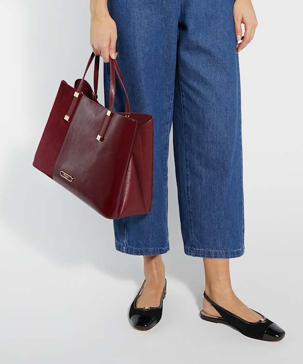 Dune London Dorry - Burgundy Textured Tote Bag