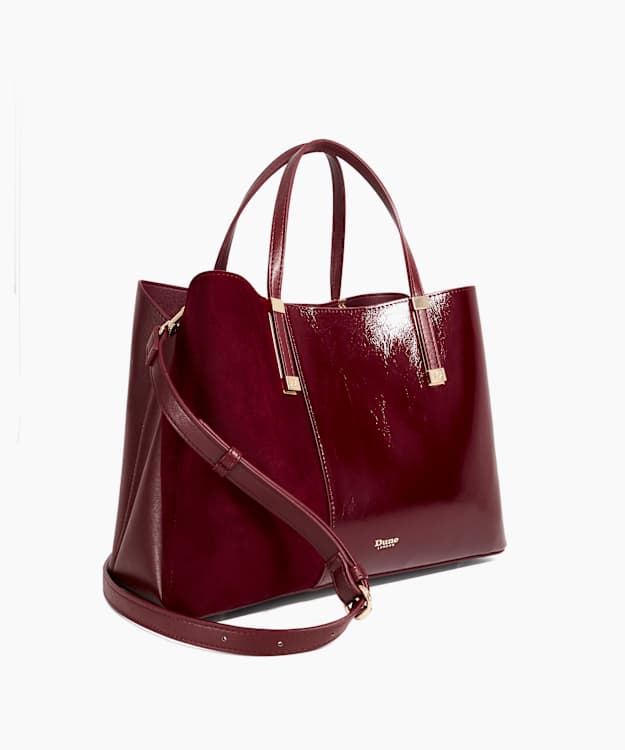 Dune London Dorry - Burgundy Textured Tote Bag