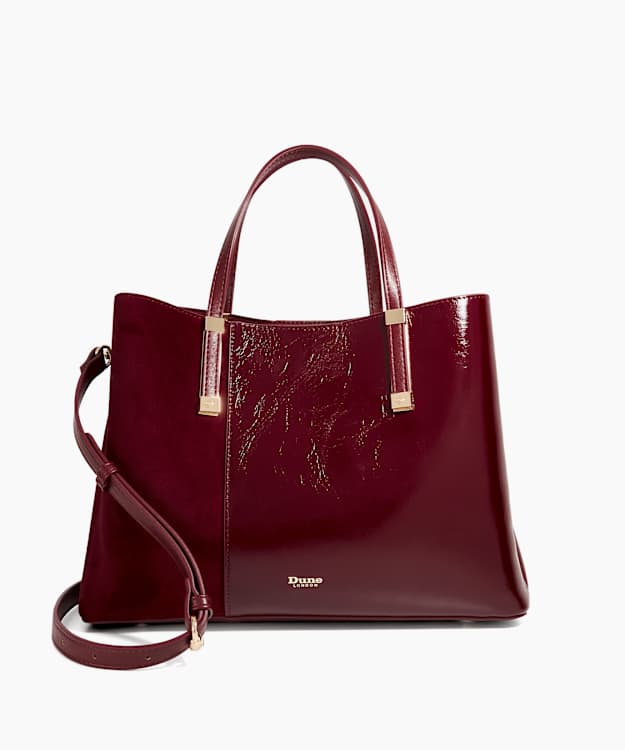 dune london Dorry - Burgundy Textured Tote Bag