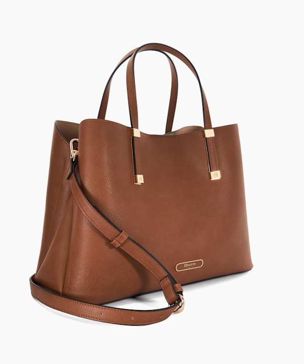 Dune London Dorry - Tan Branded Hardware Tote Bag