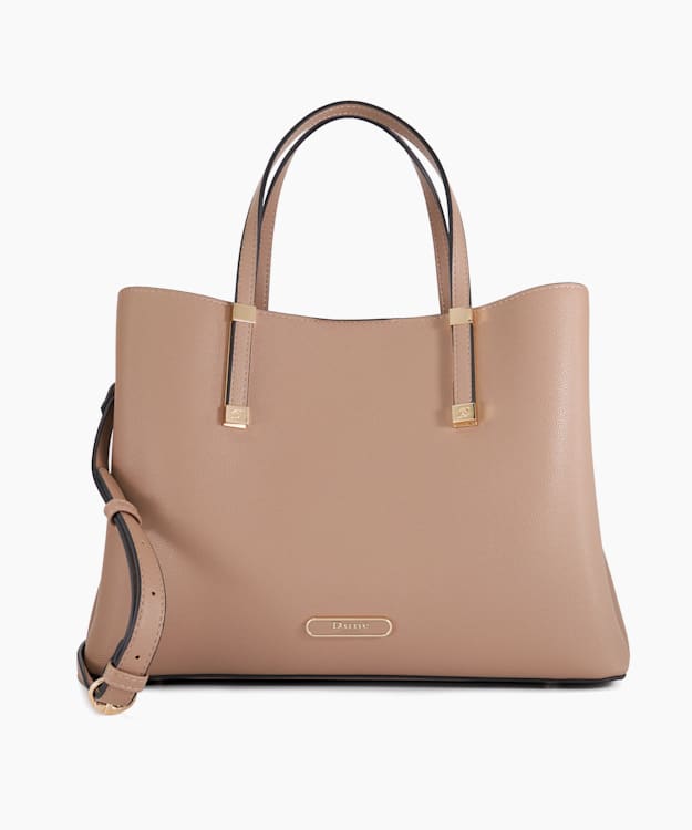dune london Dorry - Taupe Branded Hardware Tote Bag