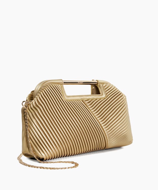 Dune London Ebec - Gold Pleated Clutch Bag