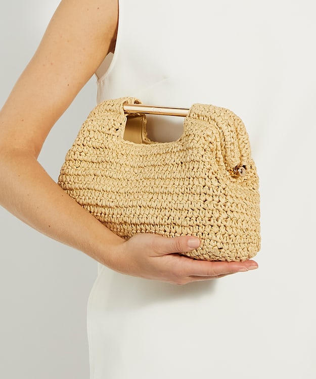 Dune London Elsabeth - Natural Raffia Clutch Bag